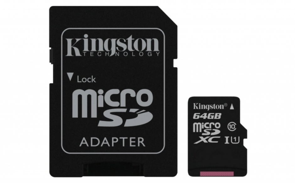Imagine Card micro SDXC UHS-I 64GB clasa 10 + adaptor SD, Kingston