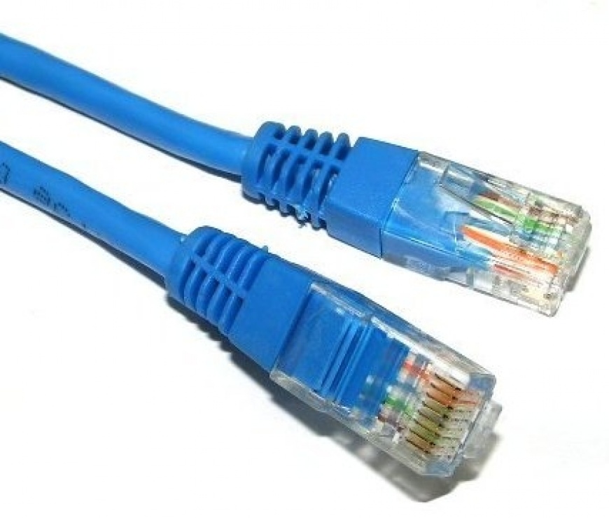 Imagine Cablu de retea UTP cat 5e 5m Albastru, Spacer SP-PT-CAT5-5M-BL