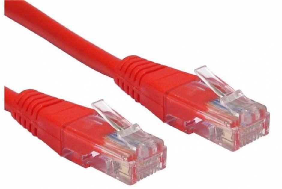 Imagine Cablu de retea UTP cat 5e 5m rosu, Spacer SP-PT-CAT5-5M-R