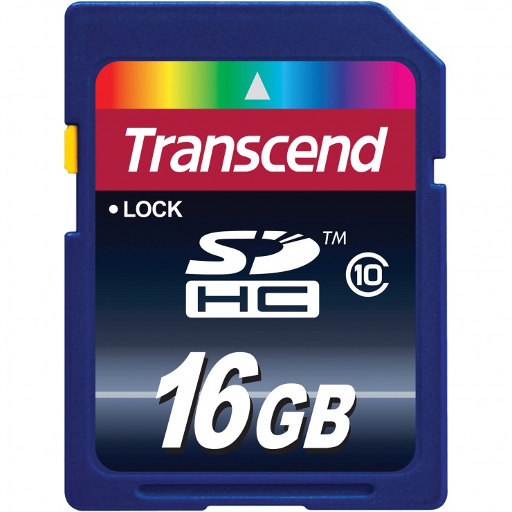 Imagine Card de memorie SDHC 16GB Clasa 10, Transcend TS16GSDHC10