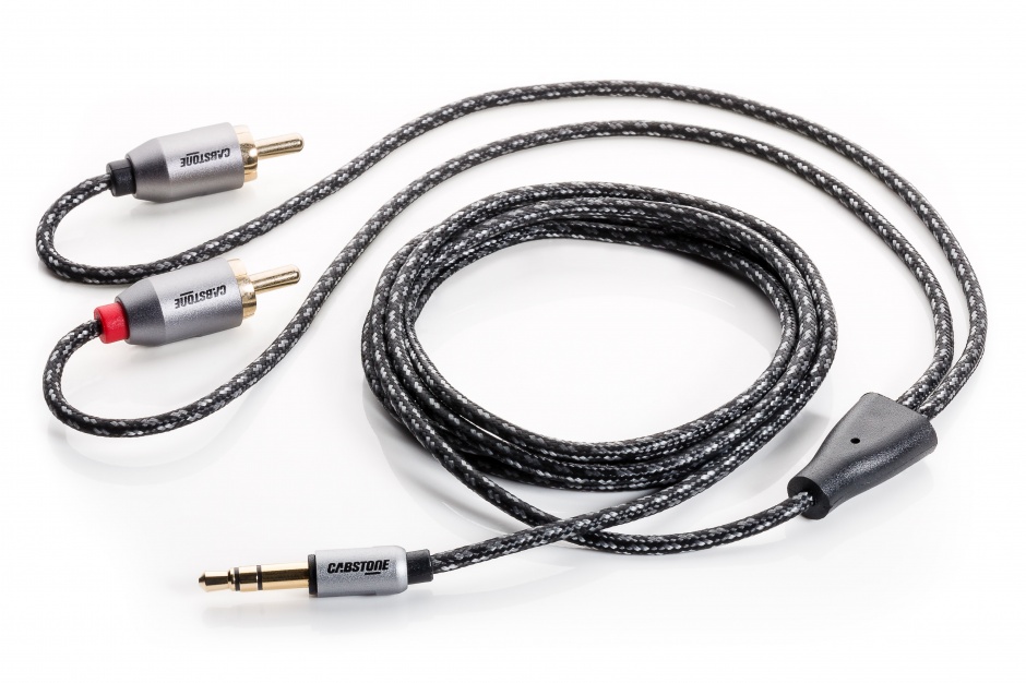 Imagine Cablu audio jack stereo 3.5mm la 2 x RCA invelis textil 1.5m, Cabstone W43867