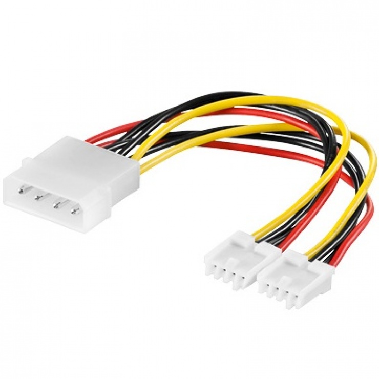 Imagine Cablu alimentare Molex la 2 x Floppy 4 pini T-M