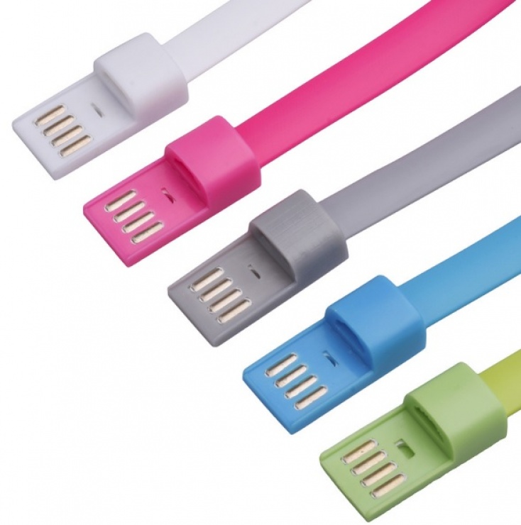 Imagine Cablu tip bratara micro USB-B la USB-A 0.2m Gri