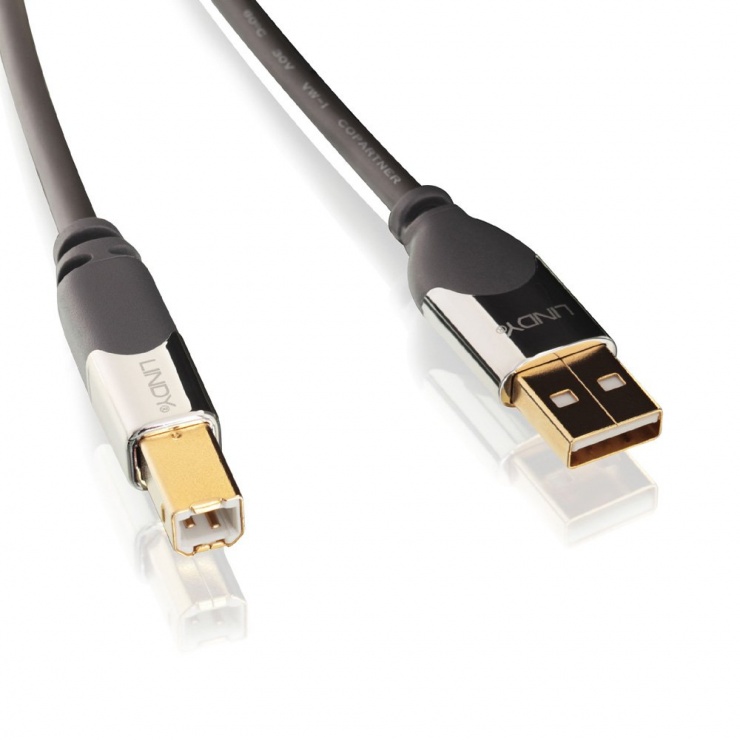 Imagine Cablu CROMO USB 2.0 A-B 0.5m, Lindy L41580