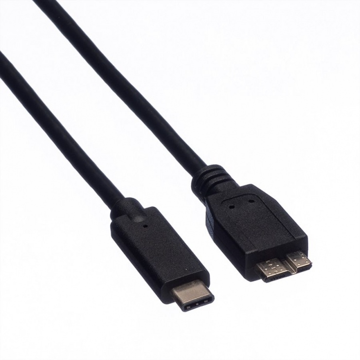 Imagine Cablu USB tip C la micro USB 3.1-B 1m, Roline 11.02.9006