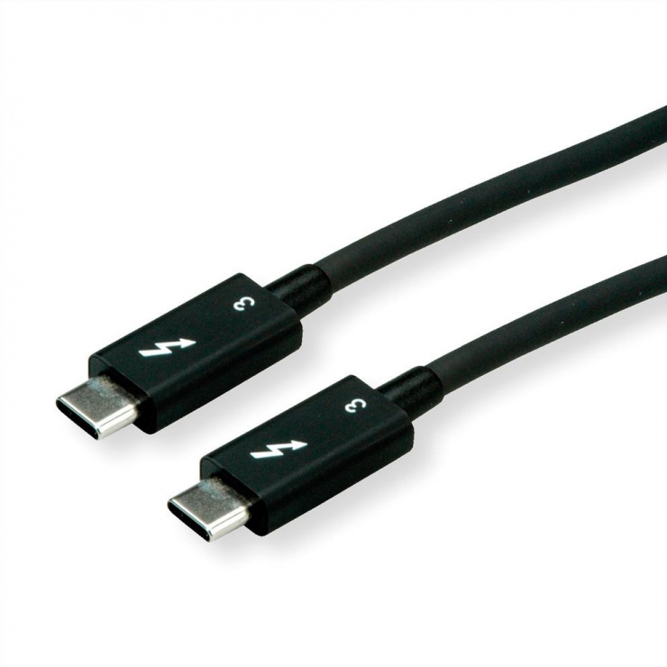 Imagine Cablu Thunderbolt 3 40Gb 5A T-T Negru 0.5m, Roline 11.02.9040