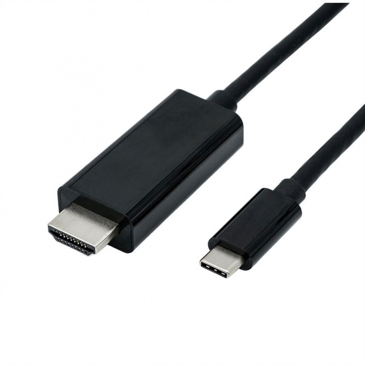 Imagine Cablu USB tip C la HDMI 4K@60 Hz T-T 3m Negru, Roline 11.04.5842