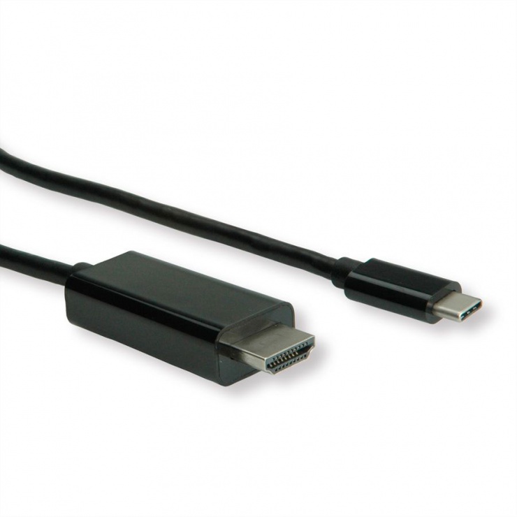 Imagine Cablu USB tip C la HDMI 4K@60 Hz T-T 3m Negru, Roline 11.04.5842-1