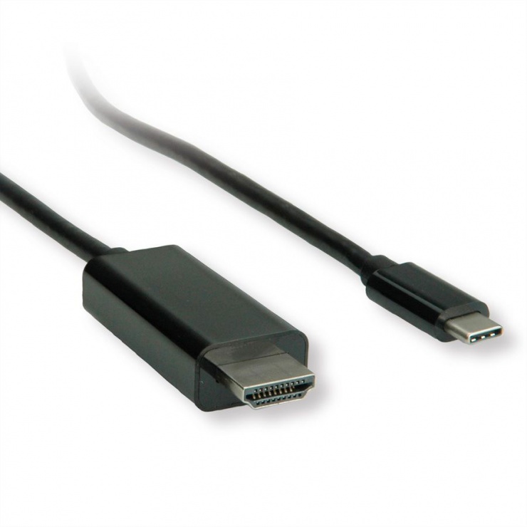 Imagine Cablu USB tip C la HDMI 4K@60 Hz T-T 5m Negru, Roline 11.04.5843-2