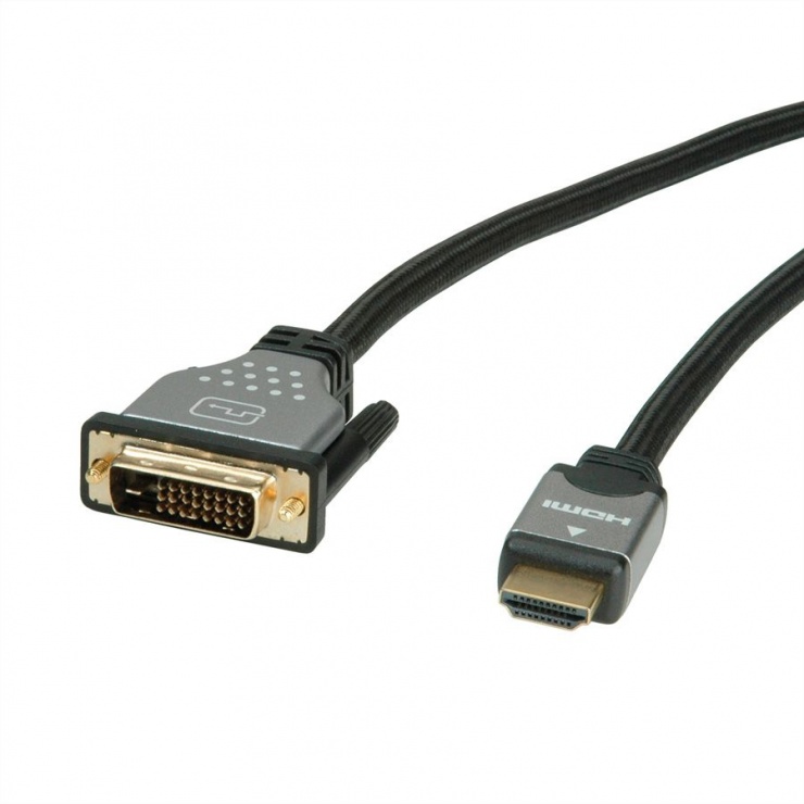 Imagine Cablu HDMI la DVI-D 24+1 pini T-T 1.5m, Roline 11.04.5876-1