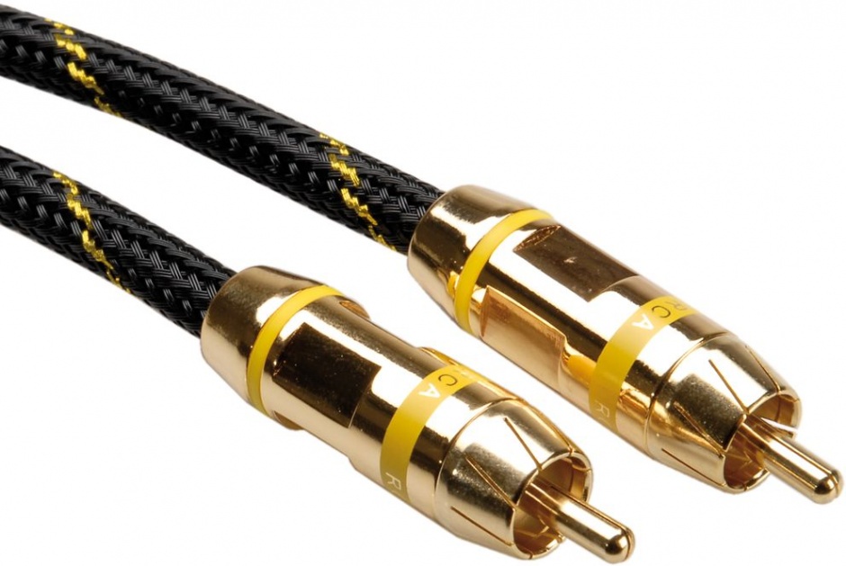 Imagine Cablu GOLD audio RCA simplex Galben T-T 2.5m, Roline 11.09.4233-1