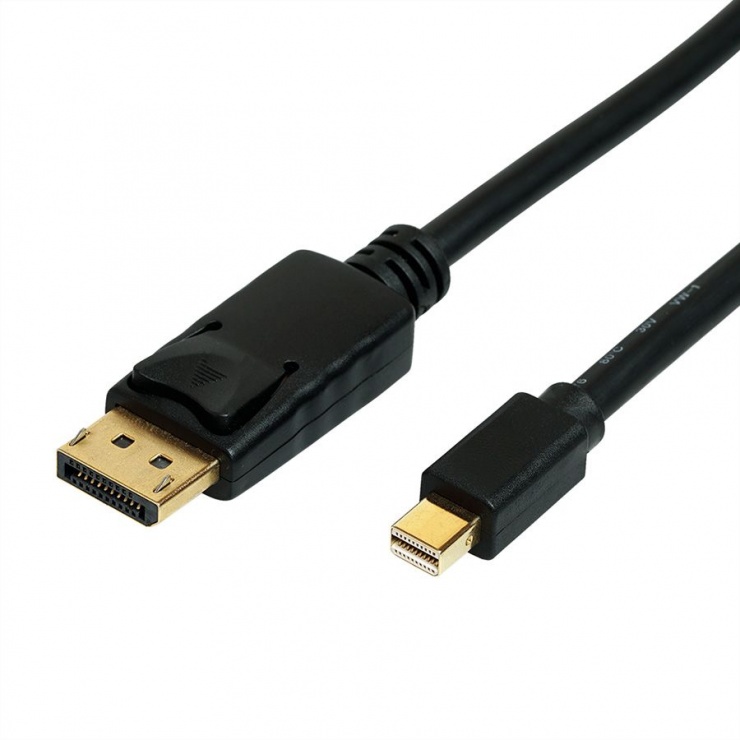 Imagine Cablu Mini Displayport la Displayport v1.4 8K@60Hz/4K@120Hz T-T 1m negru, Roline 11.04.5814