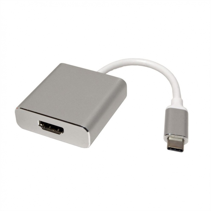 Imagine Adaptor USB 3.1 tip C la HDMI T-M Aluminiu, Roline 12.03.3210-1