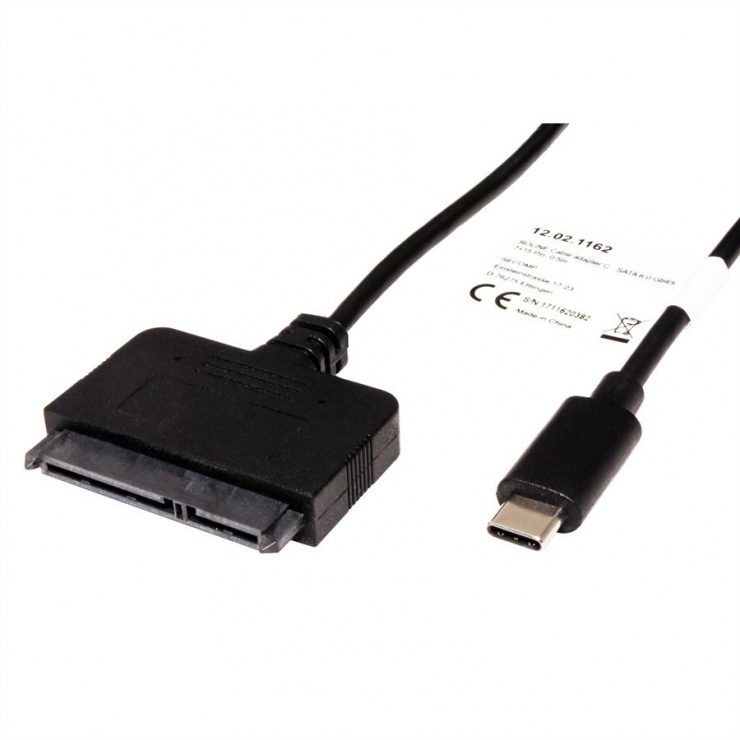 Imagine Adaptor USB tip C la SATA 22 pini pentru HDD 2.5", Roline 12.02.1162-1