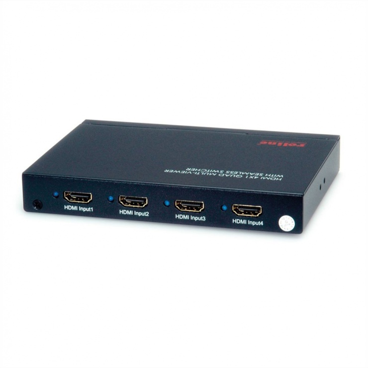 Imagine Switch HDMI cu 4 porturi QUAD Multi-Viewer cu Seamless, Roline 14.01.3569-1
