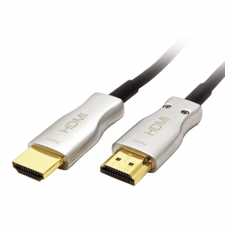 Imagine Cablu UHD 4K HDMI Activ Optical (AOC) T-T 50m Negru, Value 14.99.3482