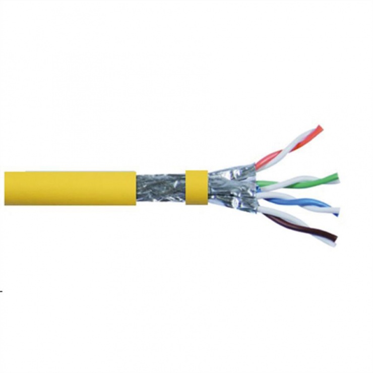 Imagine Cablu de retea RJ45 S/FTP Cat.8 fir solid LSOH 100m, Roline 21.15.0005