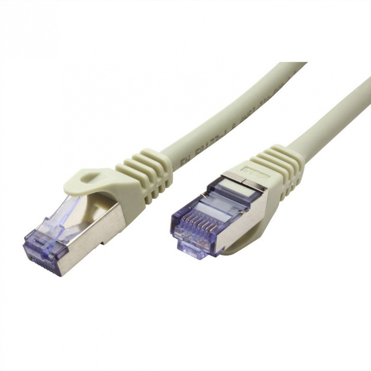 Imagine Cablu de retea S/FTP Cat.6A, Component Level, LSOH Gri 0.3m, Roline 21.15.2970-1