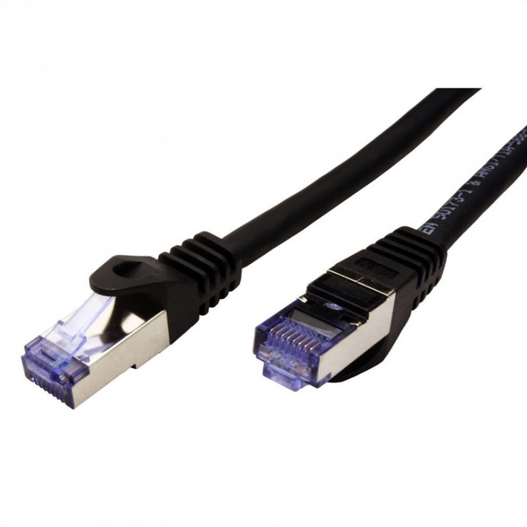 Imagine Cablu de retea S/FTP Cat.6A, Component Level, LSOH Negru 0.3m, Roline 21.15.2975-1