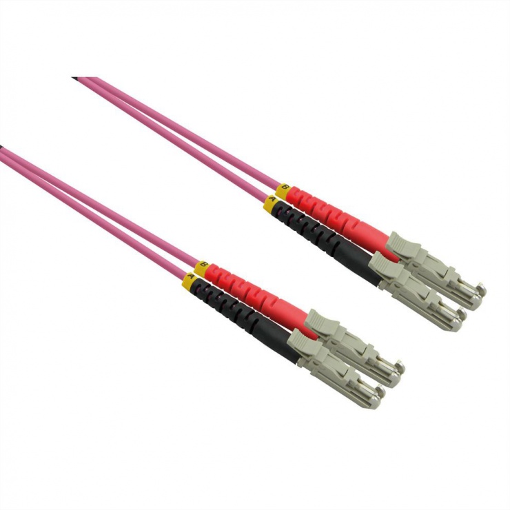 Imagine Cablu Fibra optica Duplex OM4 LSH - LSH Violet LSOH 3m, Roline 21.15.9493