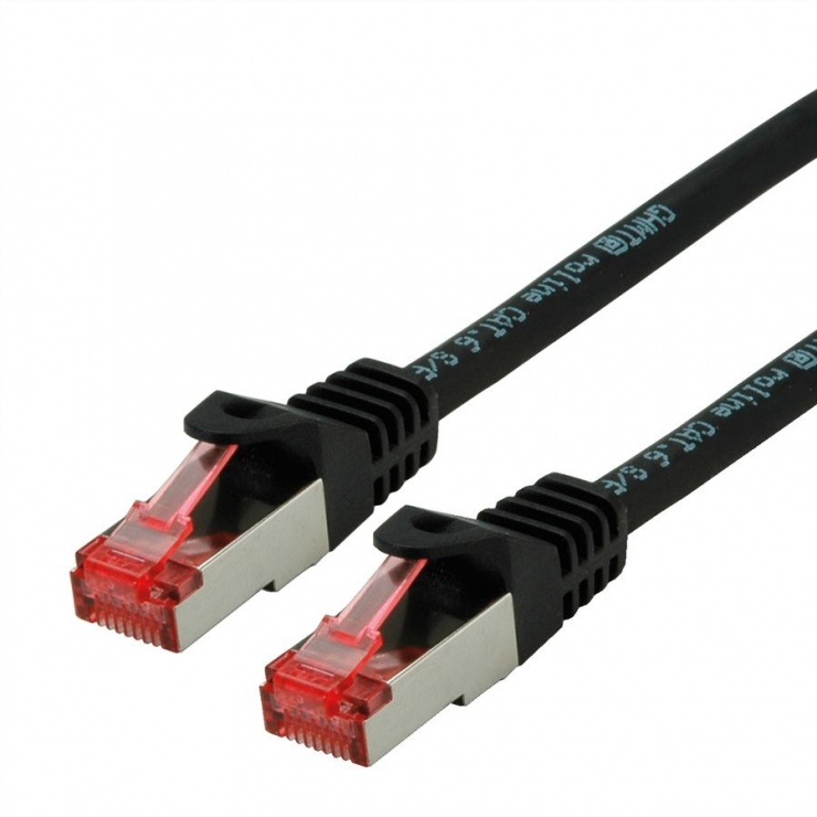 Imagine Cablu de retea SFTP cat 6 Component Level LSOH negru 0.3m, Roline 21.15.2956
