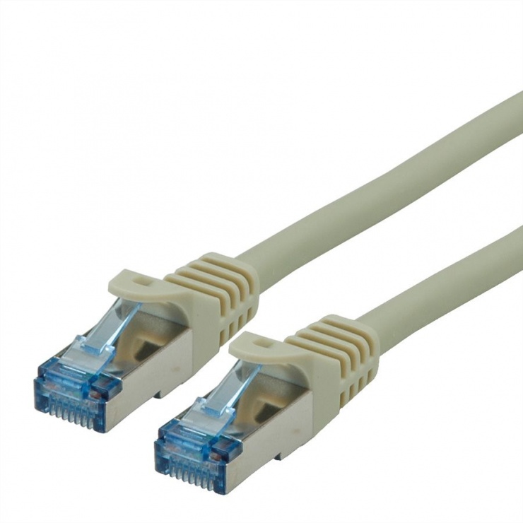 Imagine Cablu de retea S/FTP Cat.6A, Component Level, LSOH Gri 0.3m, Roline 21.15.2970