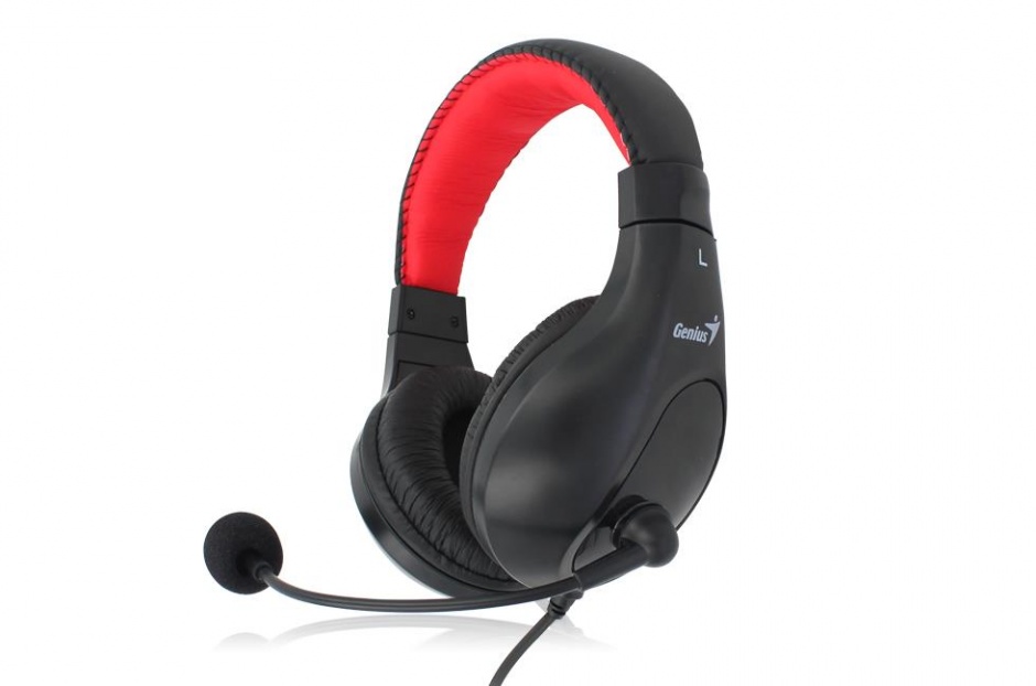 Imagine Casti GENIUS HS-520 cu microfon noise cancelling, gaming, black&red