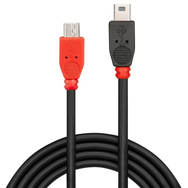 Imagine Cablu USB OTG Micro-B la Mini-B 0.5m, Lindy L31717-1