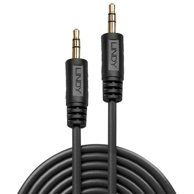 Imagine Cablu audio jack stereo 3.5mm T-T negru 20m Premium, Lindy L35648-1