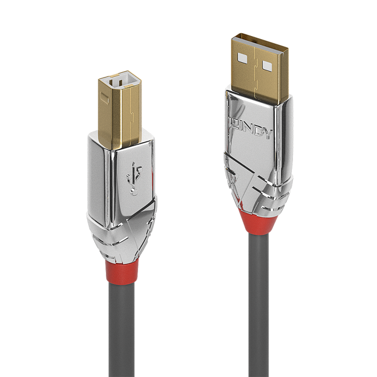 Imagine Cablu USB 2.0 tip A la tip B 1m Cromo Line, Lindy L36641