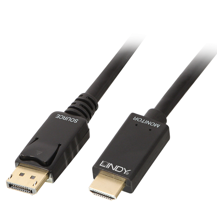 Imagine Cablu Displayport la HDMI 4K 2m T-T Negru, Lindy L36922