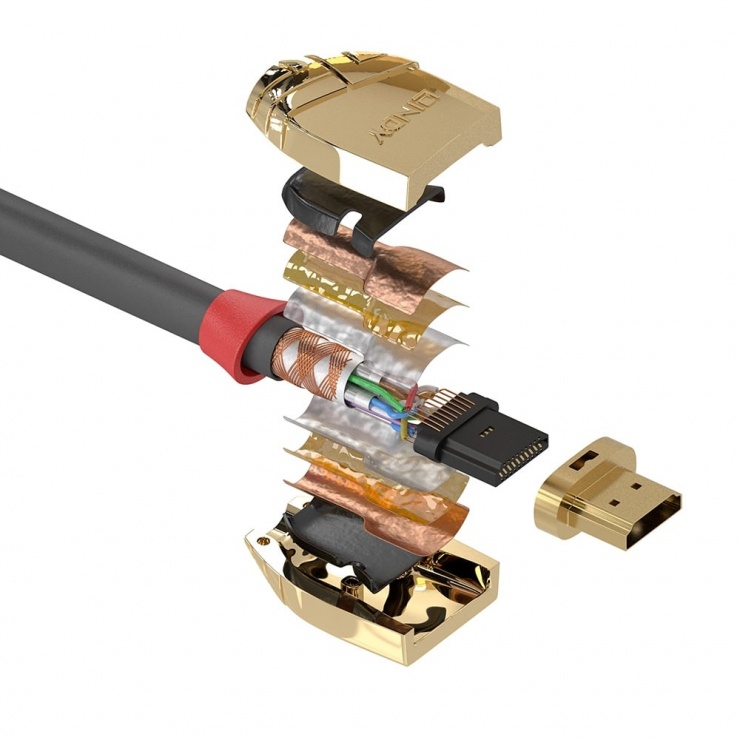 Imagine Cablu HDMI UHD 4K Gold Line 20m T-T, Lindy L37868-2