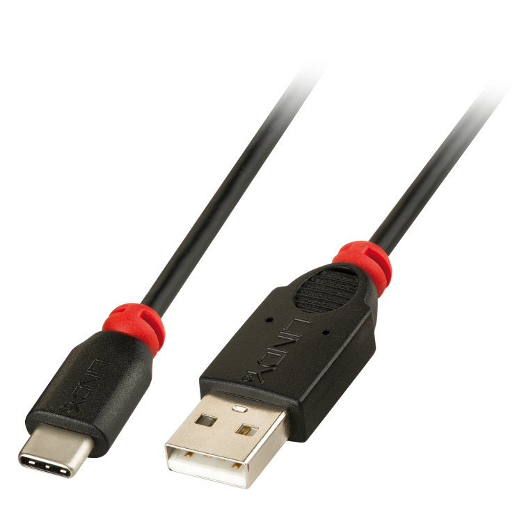 Imagine Cablu Premium USB 2.0 tip A la tip C T-T 0.5m Negru, Lindy L41885