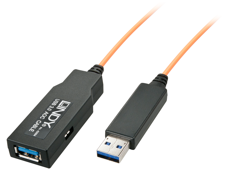 Imagine Cablu prelungitor USB 3.0 prin fibra optica T-M 100m, Lindy L42696