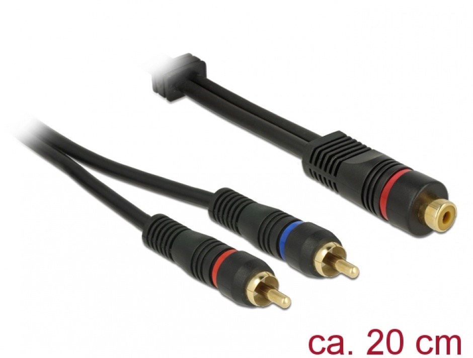 Imagine Cablu 1 x RCA la 2 x RCA M-T 0.2m OFC, Delock 85226