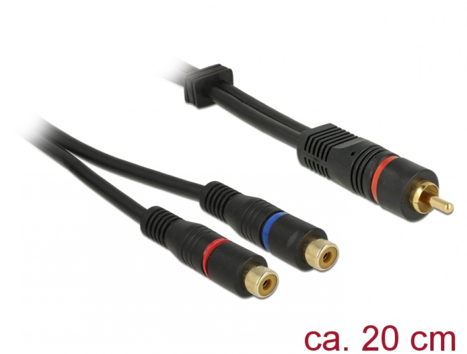 Imagine Cablu 1 x RCA la 2 x RCA T-M 0.2m OFC, Delock 85225