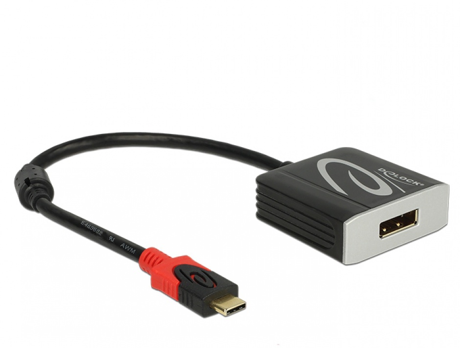 Imagine Adaptor USB tip C la Displayport T-M 4K 60 Hz (DP Alt Mode), Delock 62727