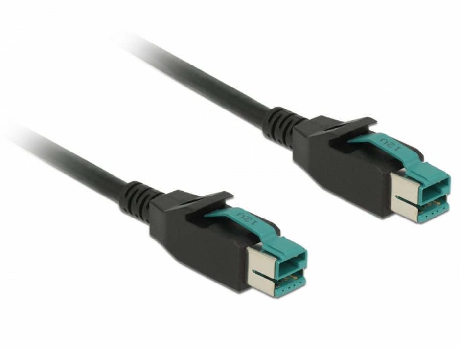 Imagine Cablu PoweredUSB 12V T-T 1m pentru POS/terminale, Delock 85492