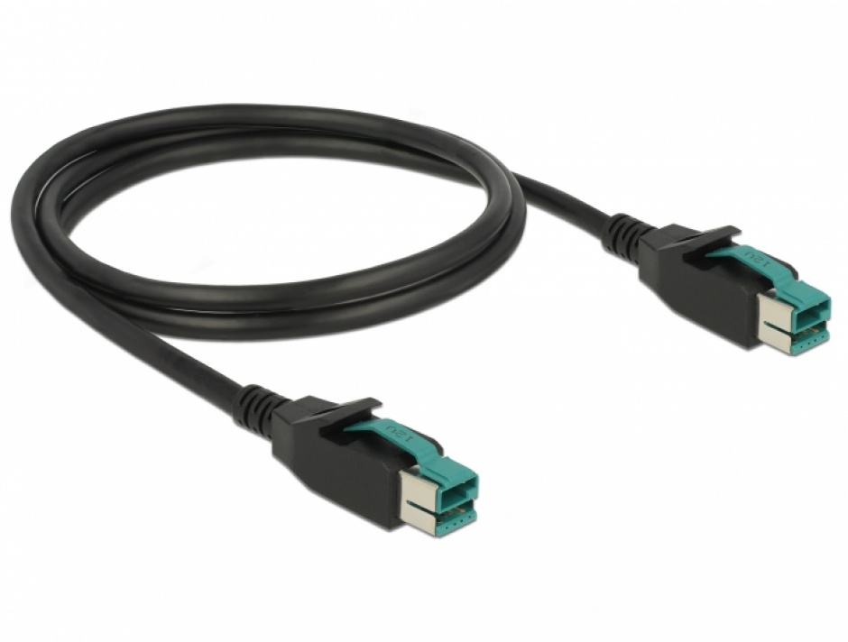 Imagine Cablu PoweredUSB 12V T-T 1m pentru POS/terminale, Delock 85492