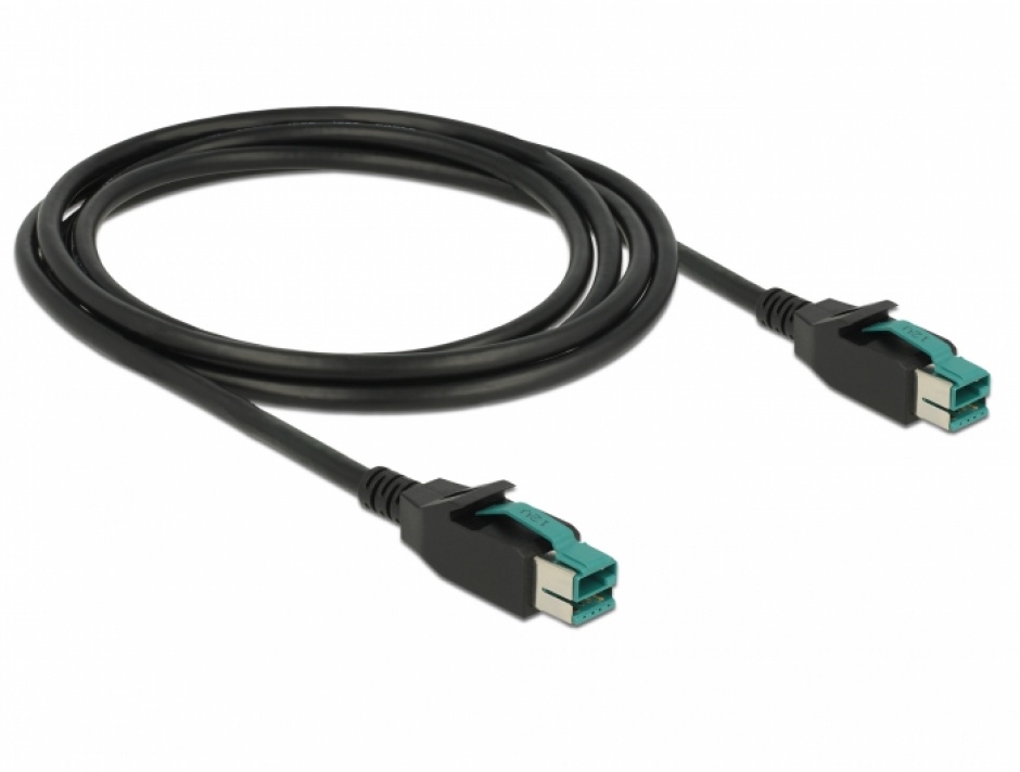 Imagine Cablu PoweredUSB 12V T-T 2m pentru POS/terminale, Delock 85493