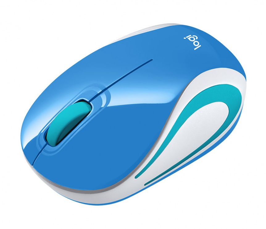 Imagine Mouse wireless M187 Alb/Bleu, Logitech-1