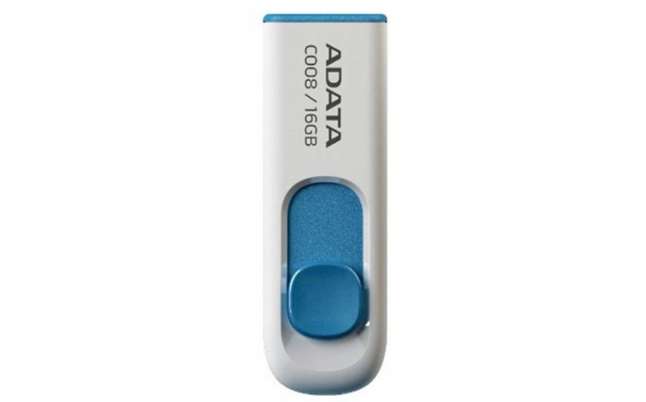 Imagine Stick USB 2.0 retractabil 16GB C008 Alb&Bleu, ADATA 