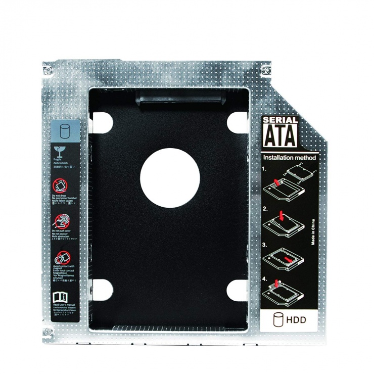 Imagine Installation Frame (Caddy) Slim SATA 5.25" pentru SSD/HDD SATA 2.5" 12.7mm, Logilink AD0016