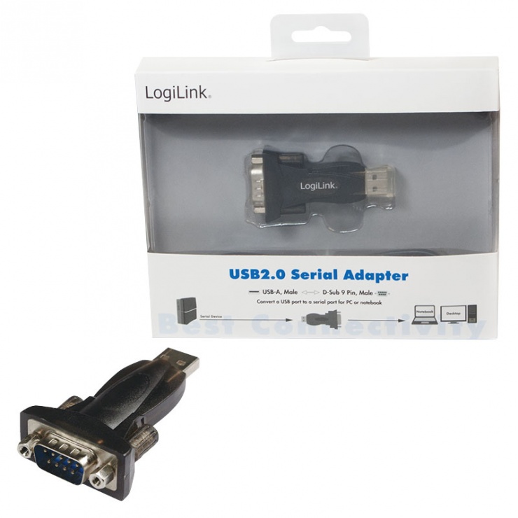 Imagine Adaptor USB la Serial DB9 RS232, Logilink AU0002E-1