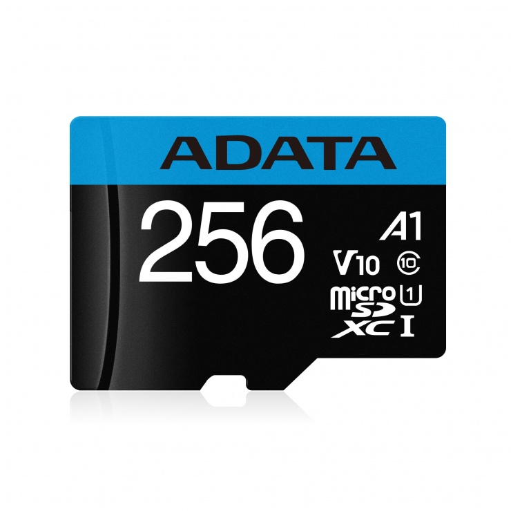 Imagine Card de memorie MicroSD SDXC 256GB clasa 10 + adaptor SD, ADATA