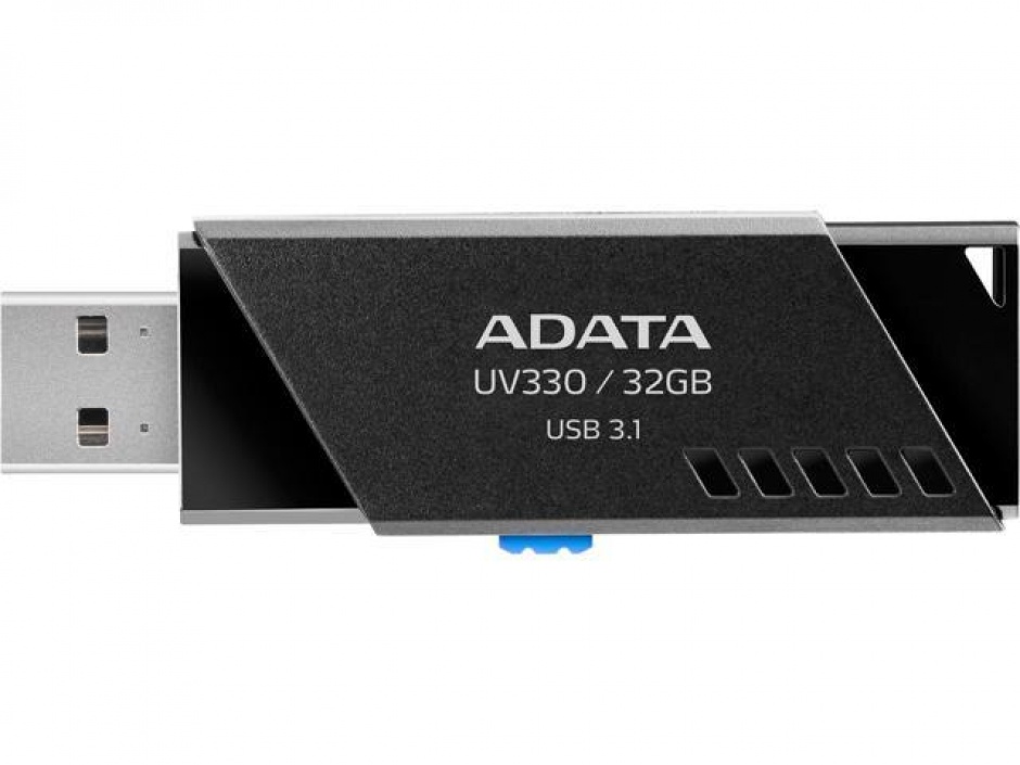 Imagine Stick USB 3.1 32GB UV330 retractabil Negru, ADATA AUV330-32G-RBK