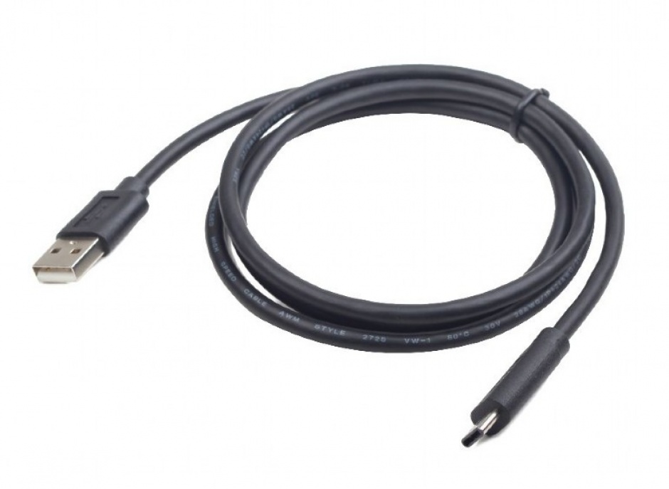 Imagine Cablu USB 2.0 la USB-C 1m T-T Negru, Gembird CC-USB2-AMCM-1M-1