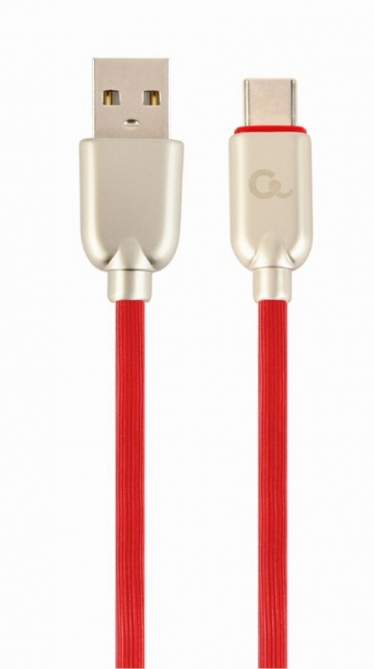Imagine Cablu USB 2.0 la USB-C Premium 2m Rosu, Gembird CC-USB2R-AMCM-2M-R