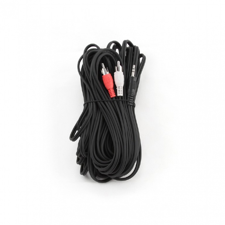 Imagine Cablu audio stereo Jack la 2 x RCA 15m, Gembird CCA-458-15M-1
