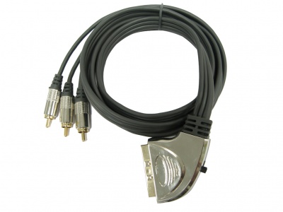 Imagine Cablu Euroscart - 3 X RCA T-T, 1.8m, Gembird CCAP-505-6